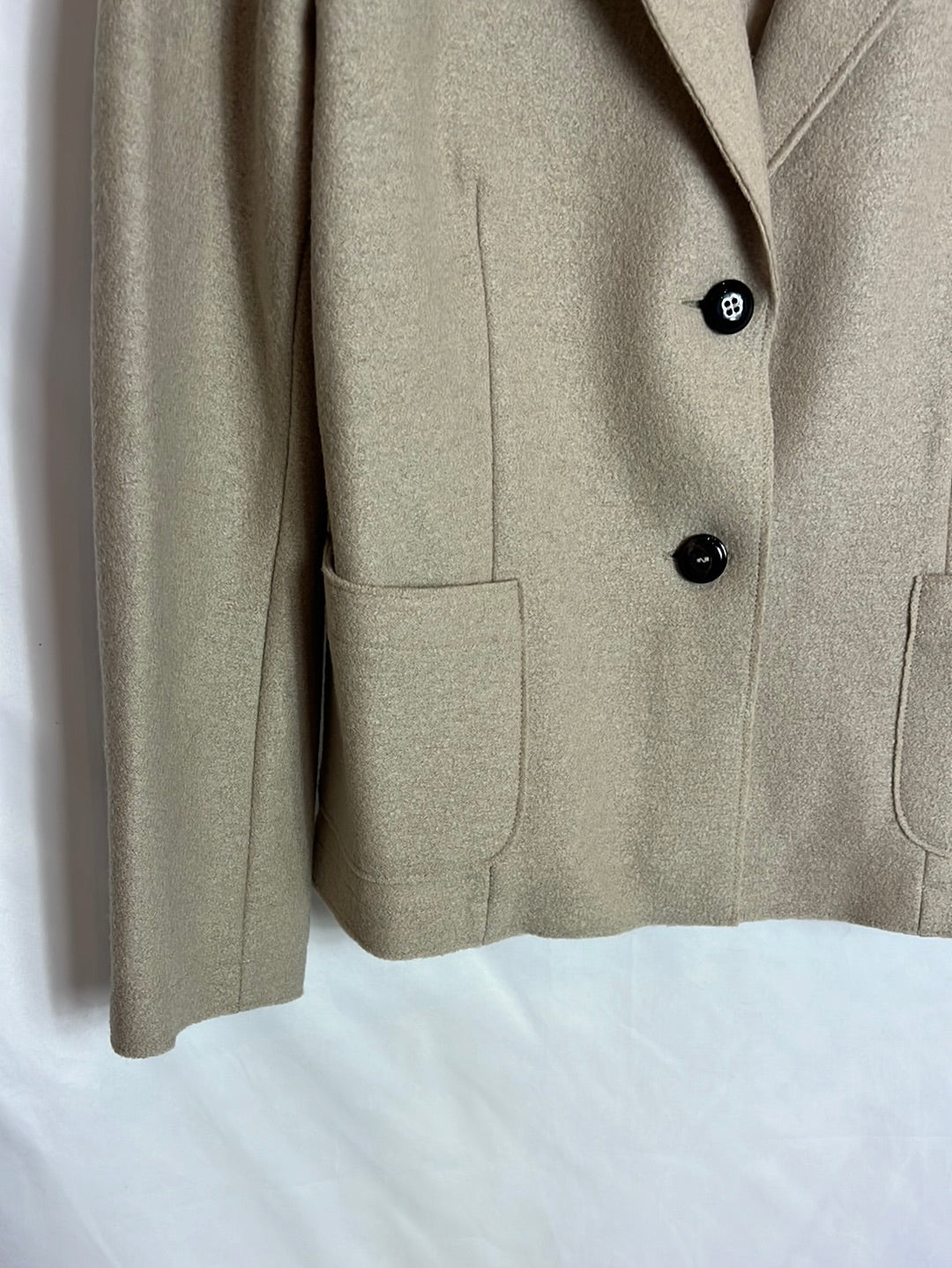 EWOOLUZIONE. Textured beige wool blazer. T 44 (L)