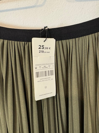 PARFOIS. Falda midi pisada verdes