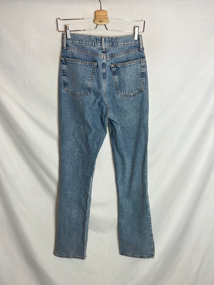 PRIMARK. Button-down denim with tights. Size 34