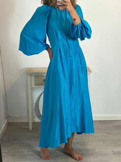 FORTE FORTE. Long turquoise silk dress. Size 0 (XS/S)