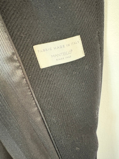 MANGO. Abrigo largo negro lana