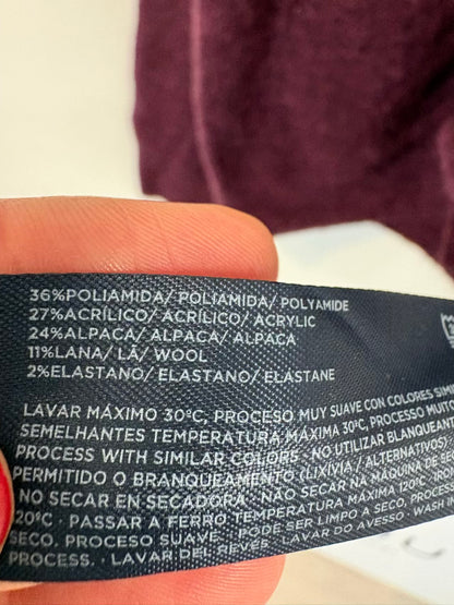 LLOYD´S. Cárdigan berenjena lana y alpaca