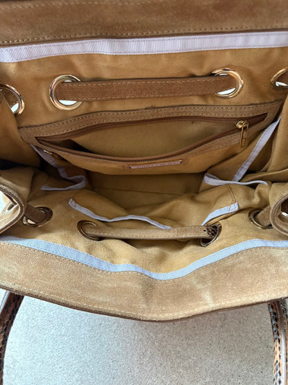 JIMMY CHOO. Bolso de mano en ante y pitón
