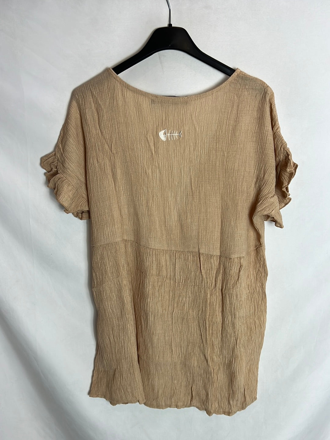 PEQUEÑA MOMA. Top beige textura. TU (s/m)