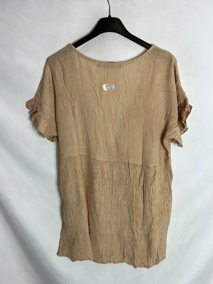PEQUEÑA MOMA. Top beige textura. TU (s/m)