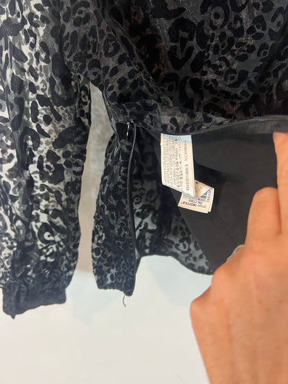 ZARA. Top negro doble textura fruncidos. T S