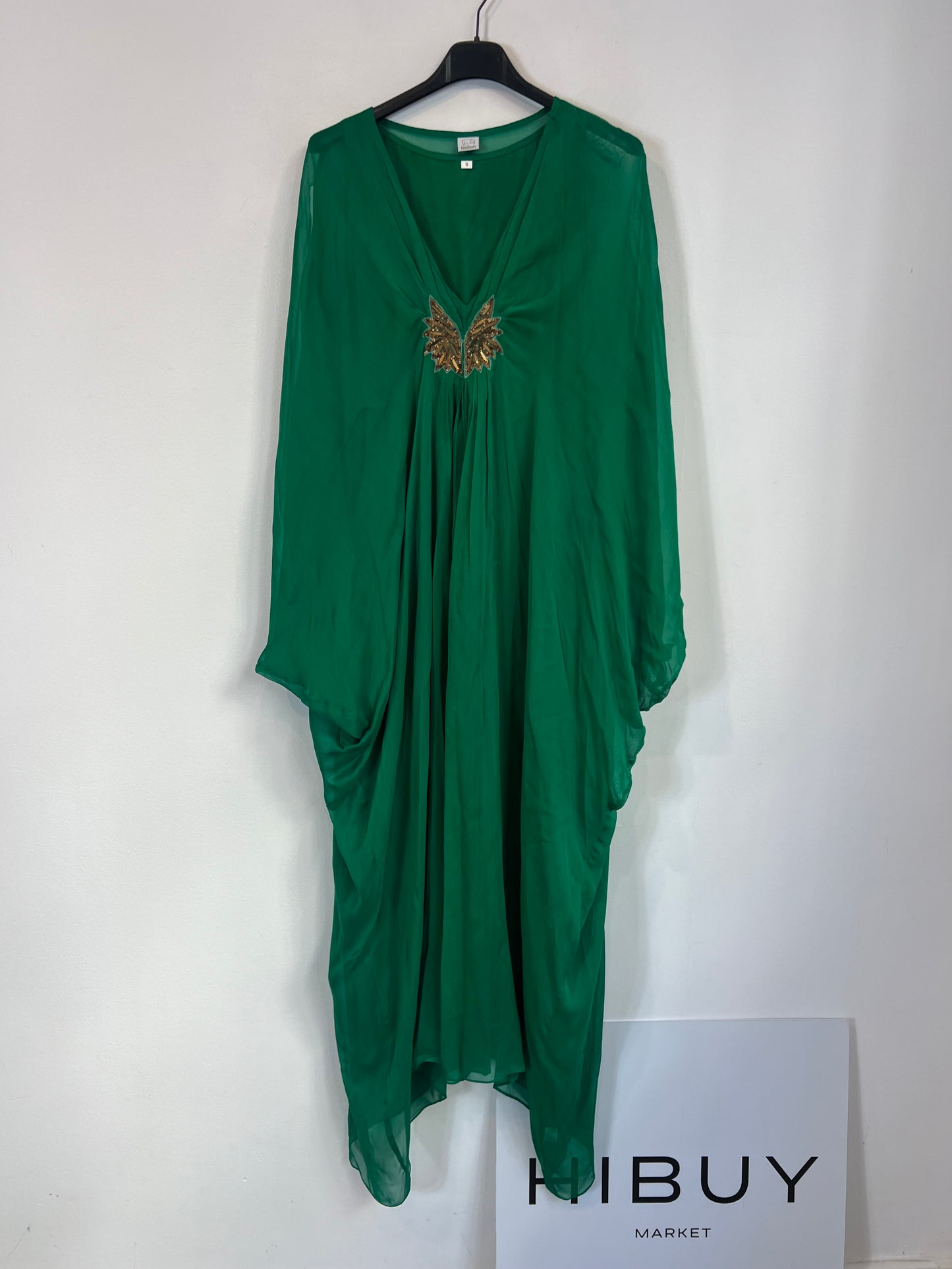 TEMBO. Vestido estilo kaftán verde. T S