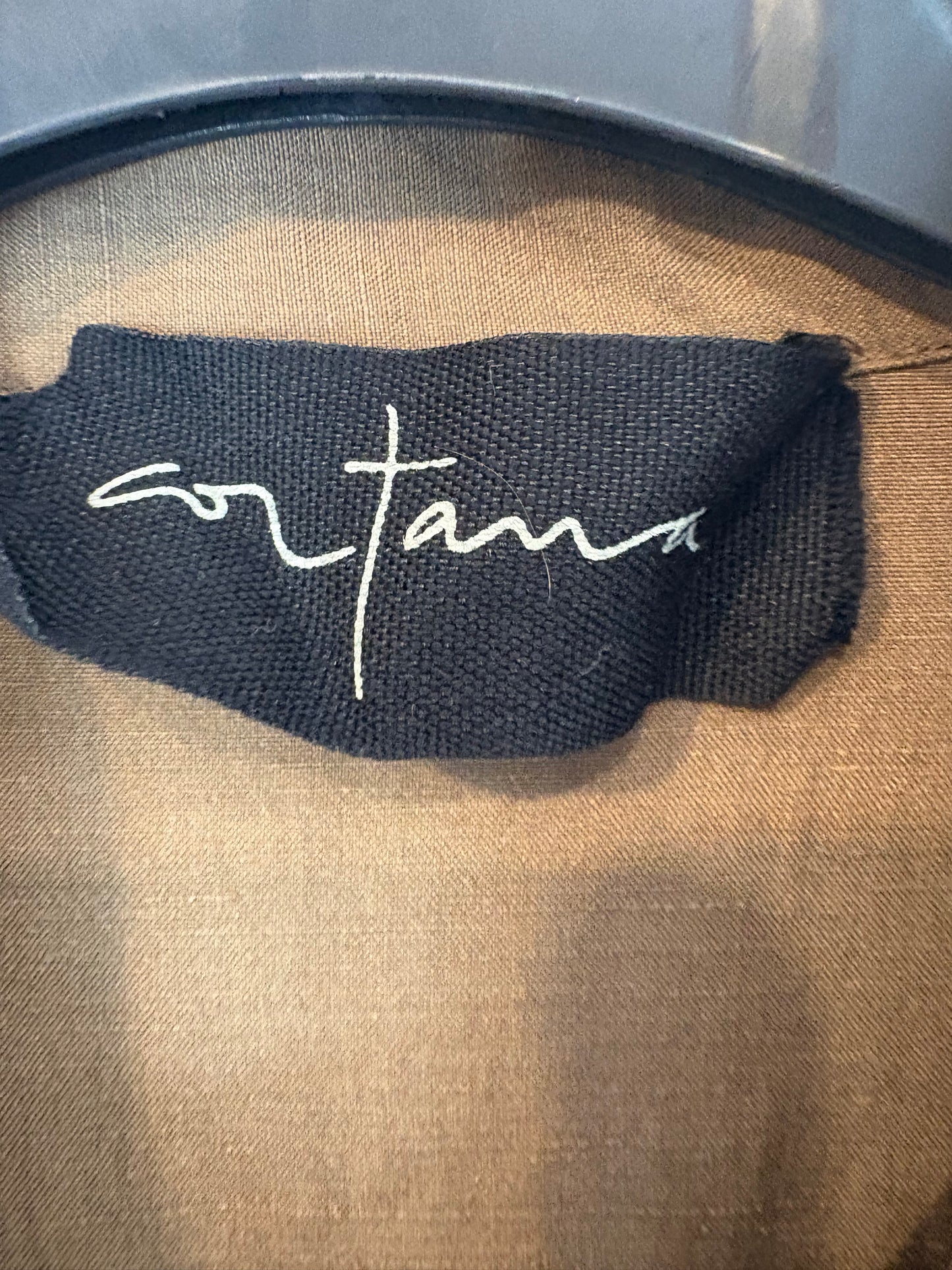 CORTANA. Camisa marrón lino y seda. T 38