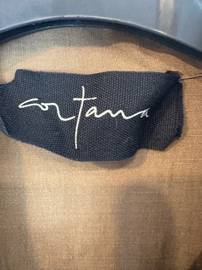 CORTANA. Camisa marrón lino y seda. T 38