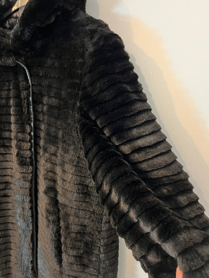 CORTEFIEL. Abrigo negro reversible T.m