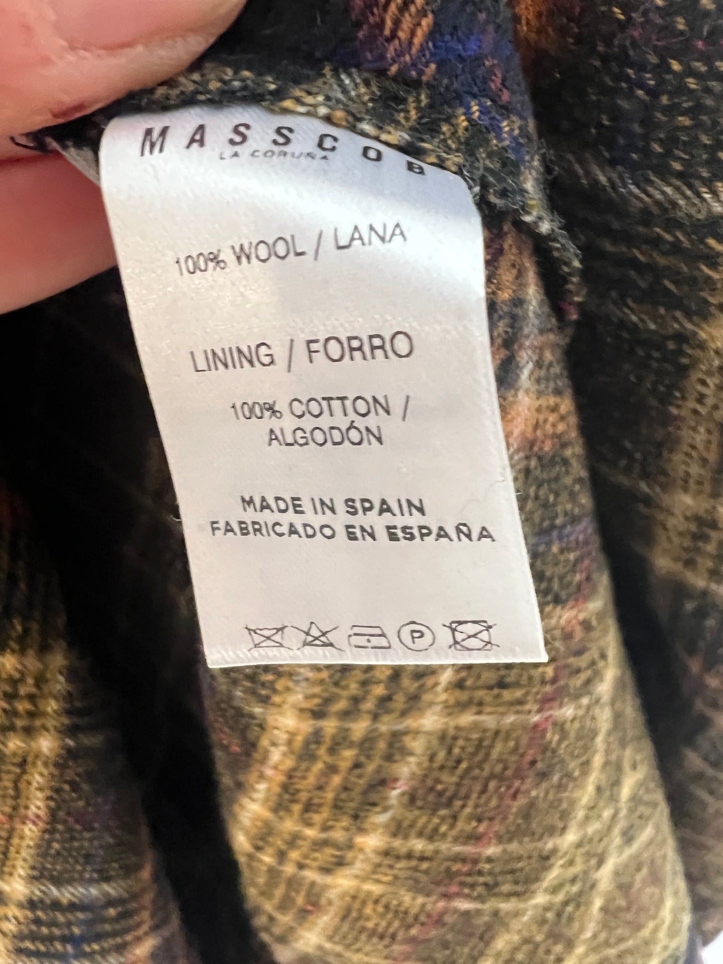 MASSCOB. Falda  cuadros marrones lanaT.36