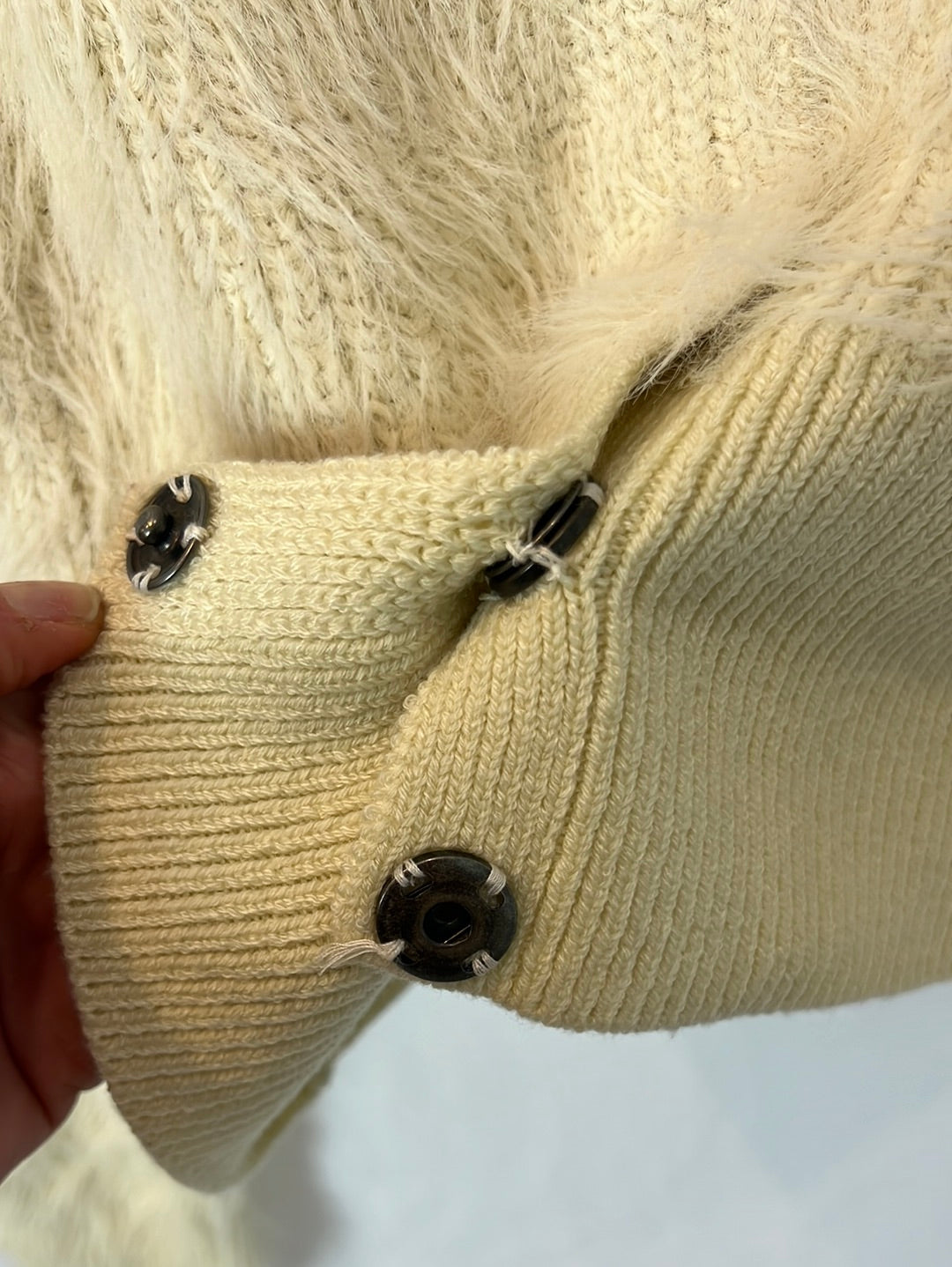 ZARA. Beige furry Ts sweater