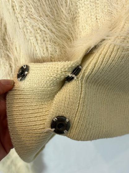 ZARA. Beige furry Ts sweater