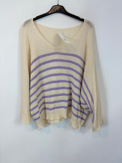 OTHERS. Fine striped sweater. TS/M
