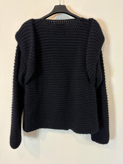 FRAMBUA. Blue chunky knit jacket. TS/M