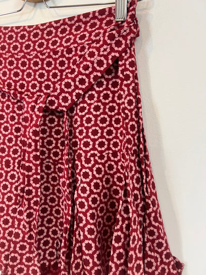 OTRAS. Falda pantalón burdeos flores TU(S)