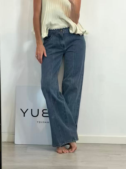 NÍCOLI. Denim recto detalle cintura