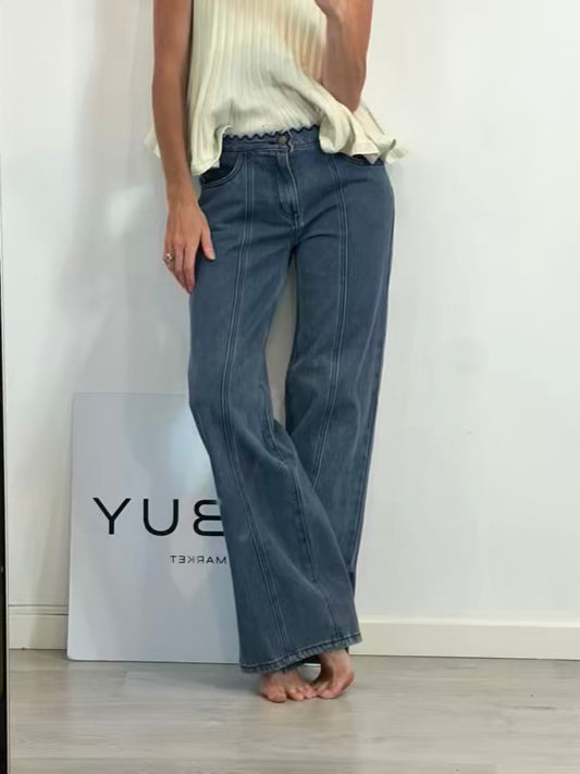 NÍCOLI. Denim recto detalle cintura