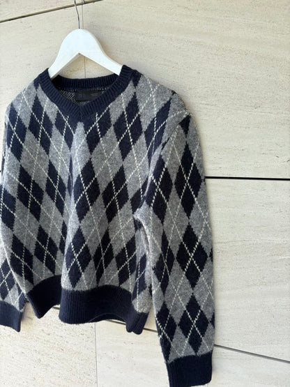 ZARA. Jersey azul rombos
