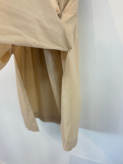 MASSIMO DUTTI. Falda larga beige bolsillos