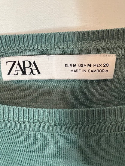 ZARA. Jersey fino verde agua. T M