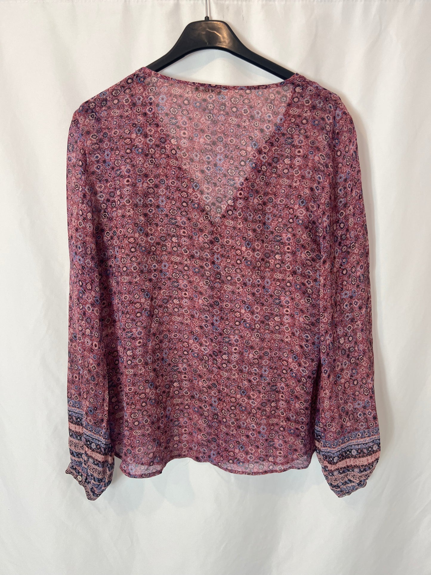 MASSCOB. Blusa seda estampada. T M