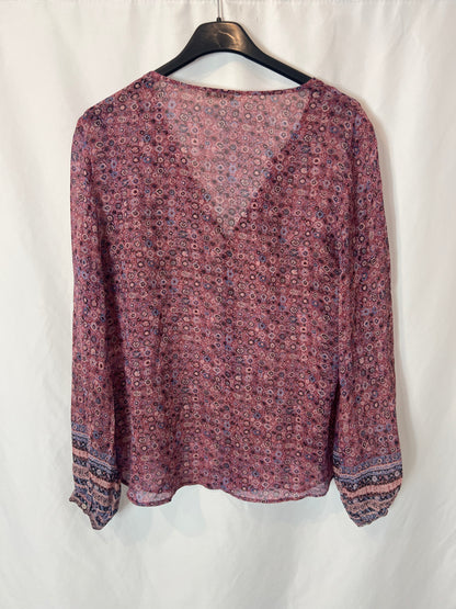 MASSCOB. Blusa seda estampada. T M