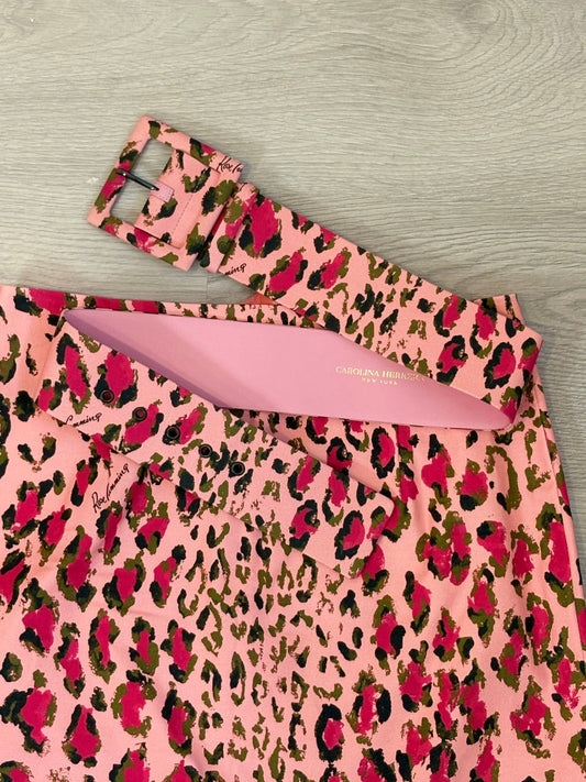 CAROLINA HERRERA . Falda midi estampado con cinturón