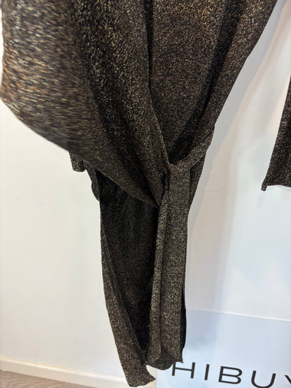 NANUSHKA. Vestido midi hilos dorados