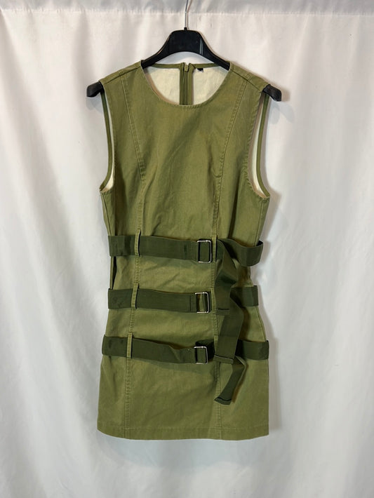 ZARA. Waxed green dress Tm