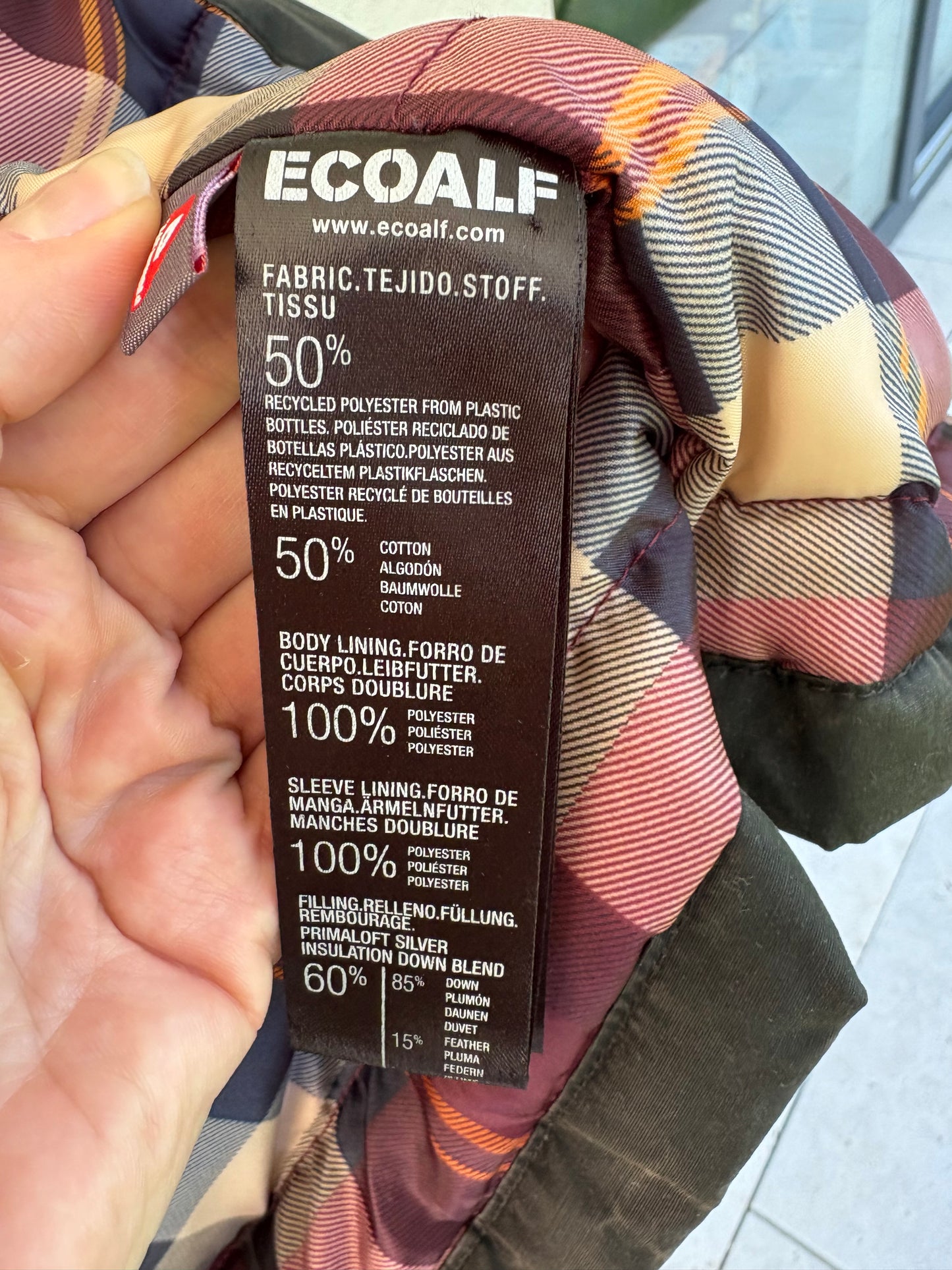 ECOALF. Abrigo verde oscuro capucha. T S