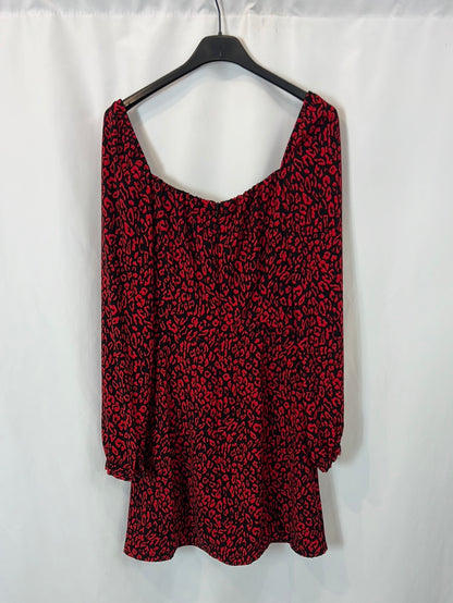 BERSHKA. Short animal print dress. TM