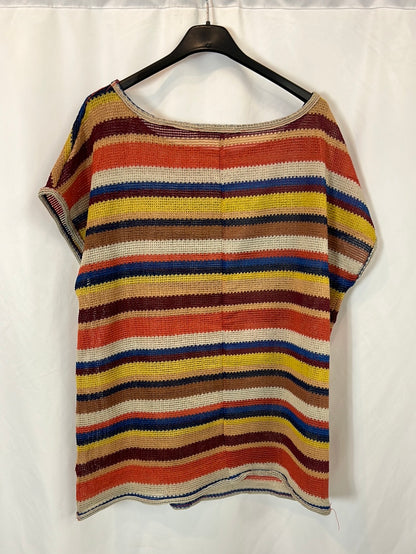 AMICHI. Striped knit top. Size XL