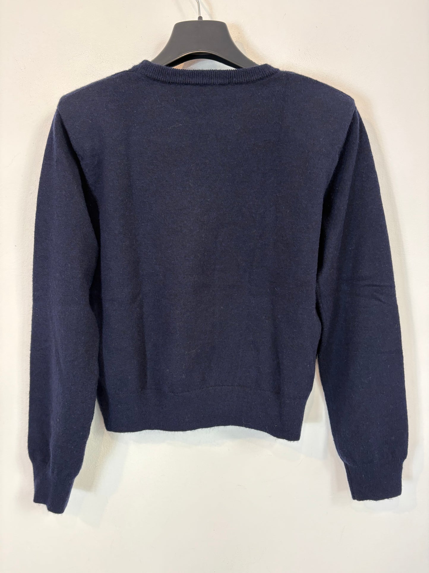 MANGO. Navy blue sweater with shoulder pads. TS