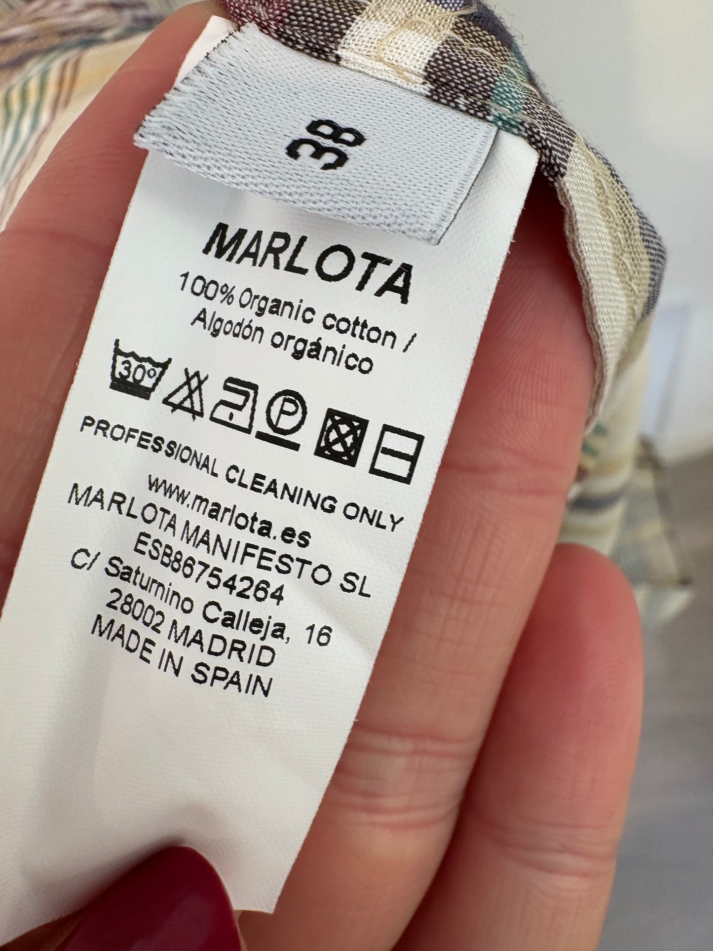 MARLOTA. Vestido largo cuadros textura ligera