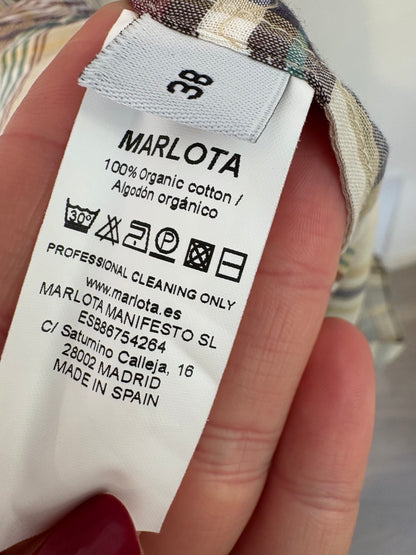 MARLOTA. Vestido largo cuadros textura ligera