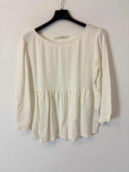 UTERQÜE. Blusa blanca fluida. T S