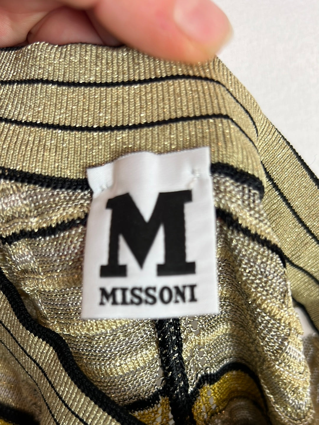MISSONI. Pantalón hilos dorados zig zag. T 36