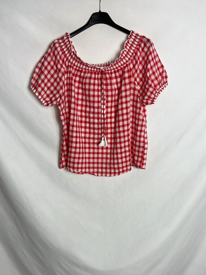 BROWNIE. Red plaid top S.xs/s