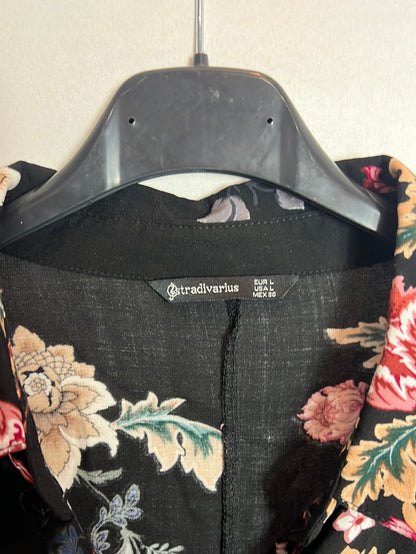 STRADIVARIUS. Black floral shirt dress. T.L.