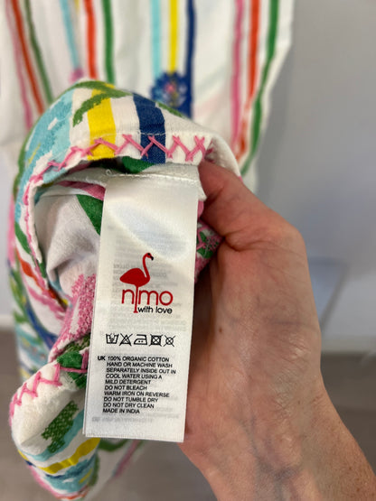 NIMO WHIT LOVE. Vestido rayas bordado T.u(S)