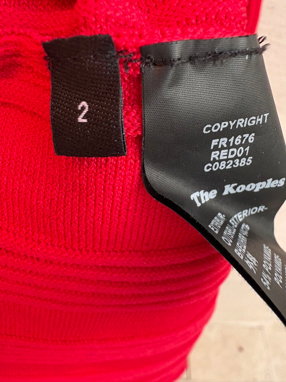 THE KOOPLES. Vestido punto elástico rojo pedreria