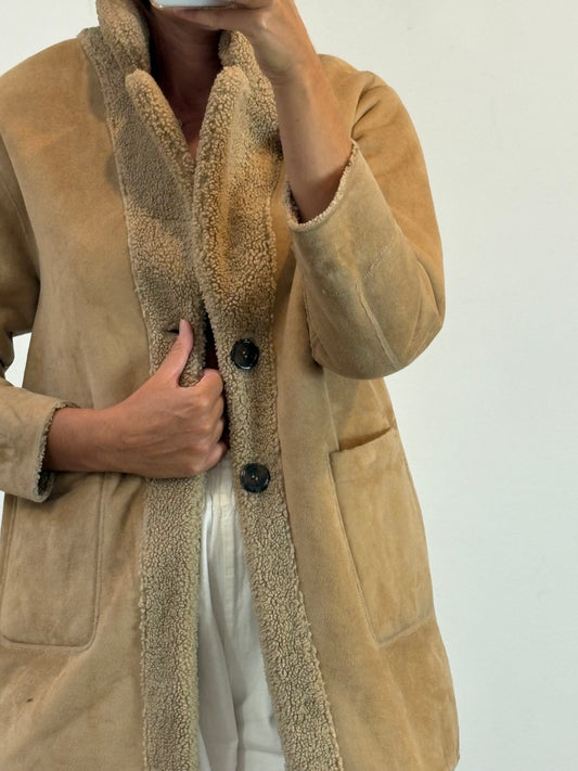 ZARA. Beige reversible coat. Size 13-14 years (S)