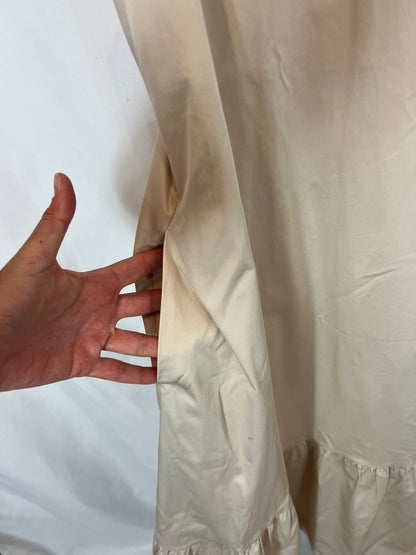 MASSIMO DUTTI. Beige midi dress with back detail. TXS