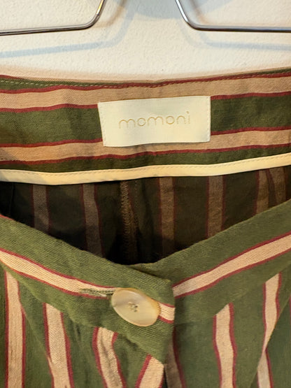 MOMONI. Pantalón verde rayas mezcla