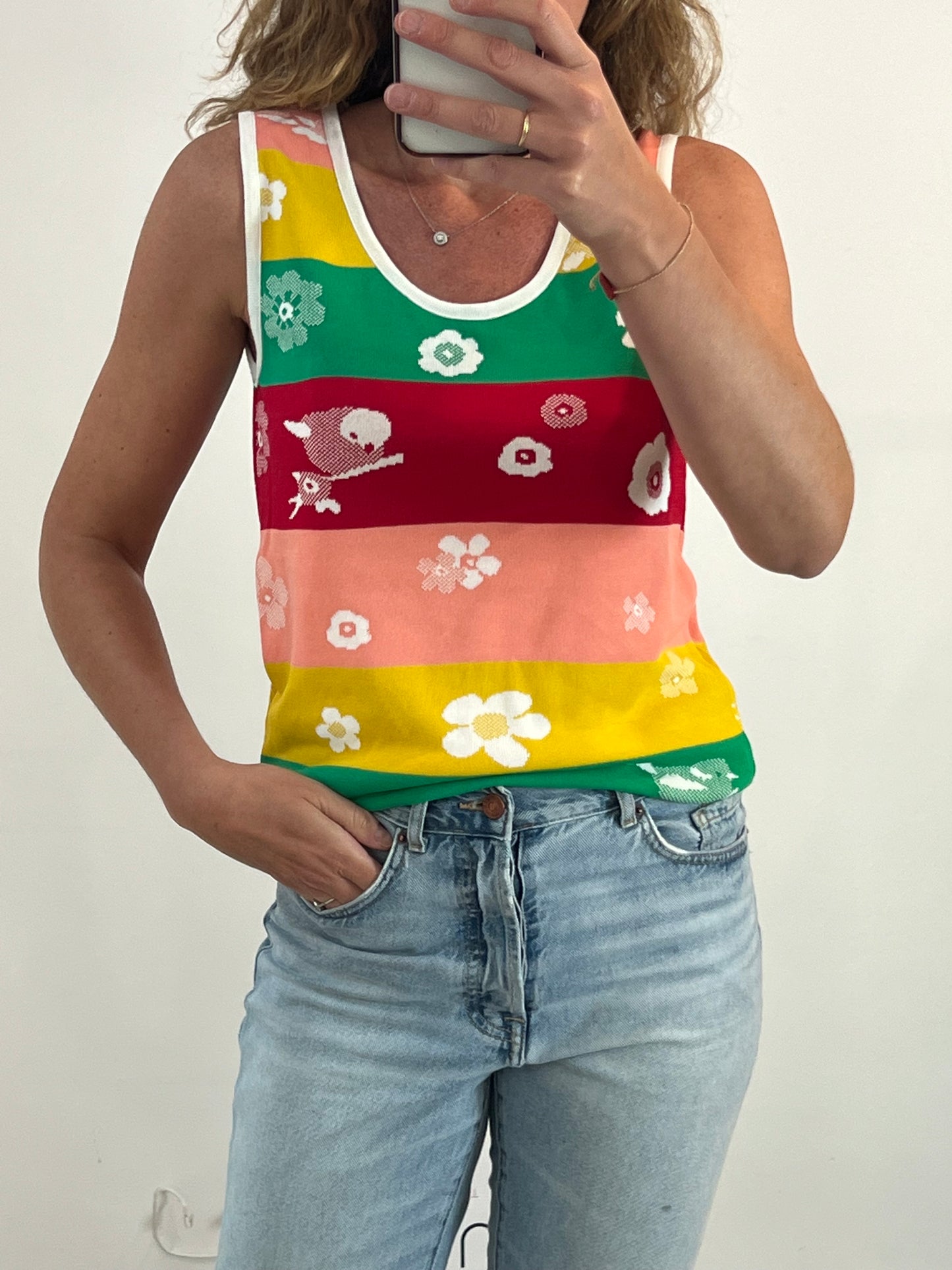 LA CASITA DE WENDY. Top rayas y flores T.m/l