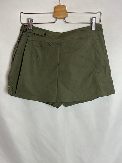 DECATHLON. Falda pantalón verde textura. T 38