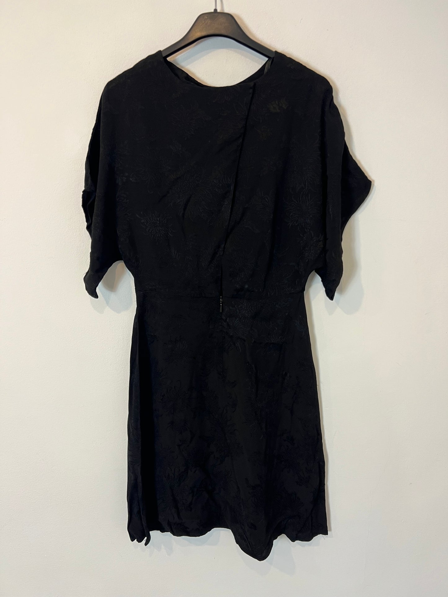 MANGO. Black printed dress with back detail. TXS