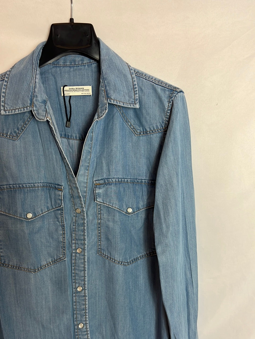 ZARA. Fine denim shirt Ts