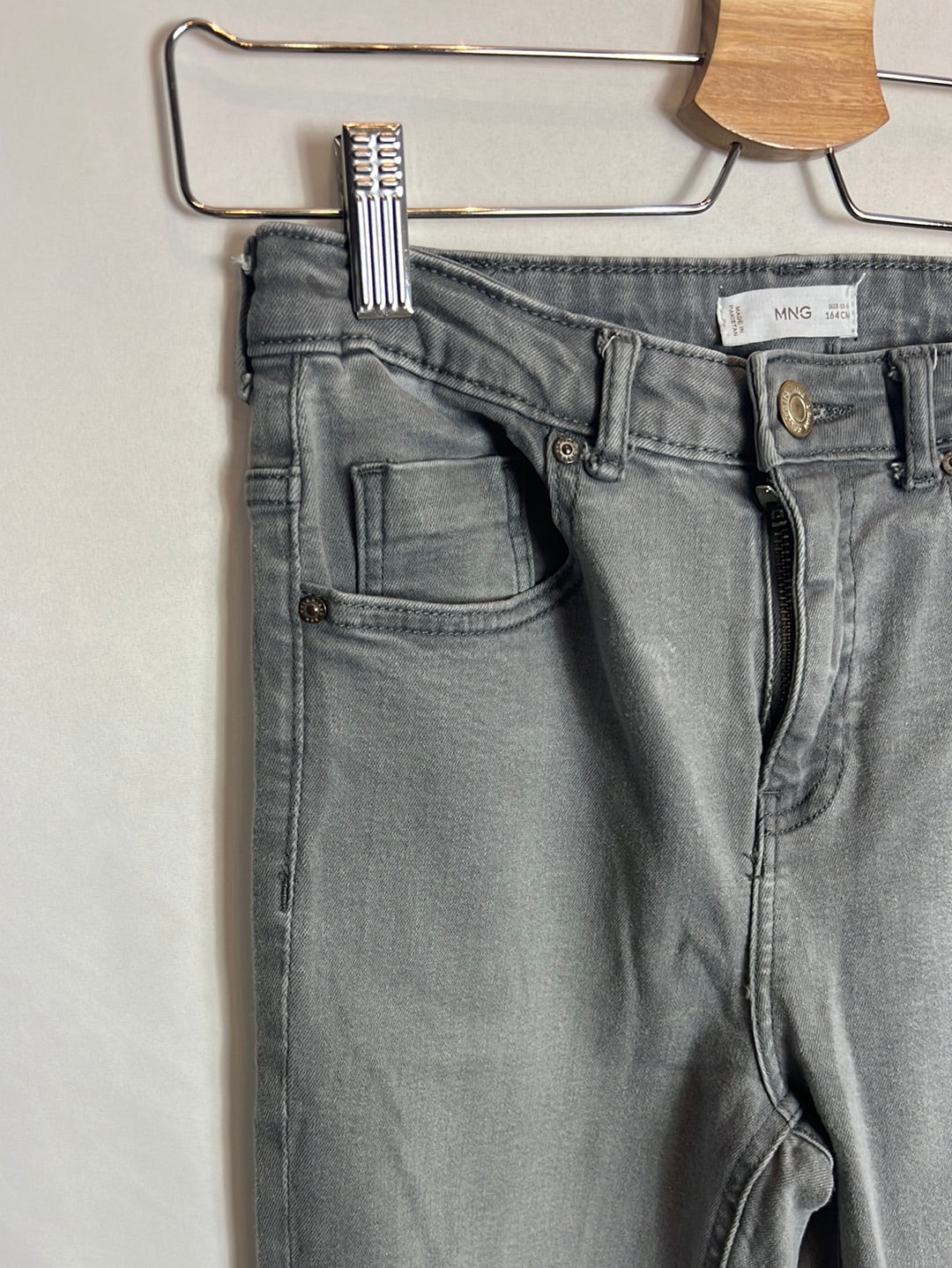 MANGO. Gray bell-bottom trousers, size 13-14 years